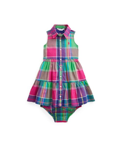 セール ベビー ティアード コットン マドラス シャツドレス ミニ丈 ひざ丈ワンピース Polo Ralph Lauren ポロ ラルフ ローレン ファッション通販 タカシマヤファッションスクエア
