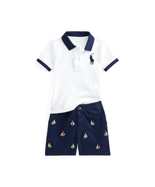 ベビー ポロシャツ エンブロイダード チノ ショートパンツ セット ポロシャツ Polo Ralph Lauren ポロ ラルフ ローレン ファッション通販 タカシマヤファッションスクエア