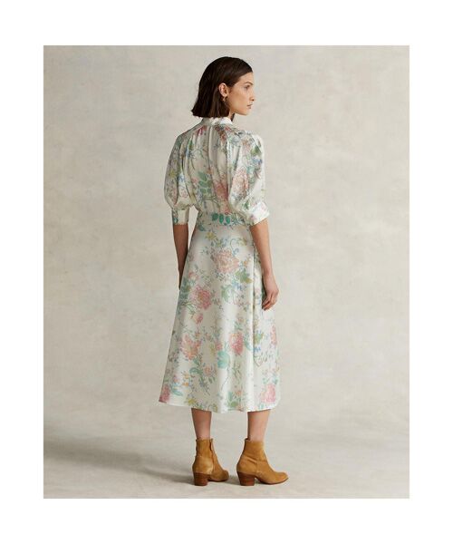 フローラル サテン Aライン ドレス ロング マキシ丈ワンピース Polo Ralph Lauren ポロ ラルフ ローレン ファッション通販 タカシマヤファッションスクエア