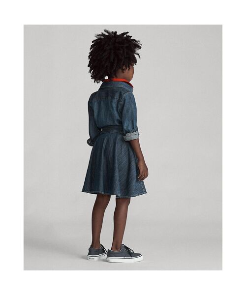 POLO RALPH LAUREN / ポロ ラルフ ローレン ミニ丈・ひざ丈ワンピース | (ガールズ 5才～6才)ベルテッド コットン デニム シャツドレス | 詳細3