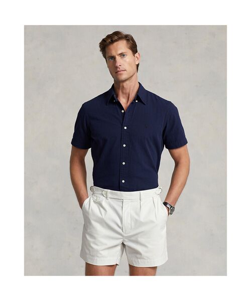 【現行】POLO RALPH LAUREN シアサッカー シャツ ネイビー クラシック フィット シアサッカー シャツ | ラルフ ローレン