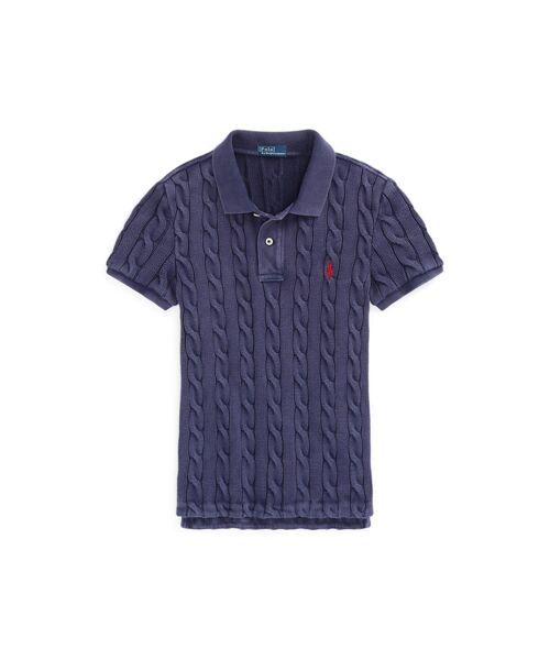 スリム フィット ケーブルニット ポロシャツ （ポロシャツ）｜POLO