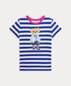 (ガールズ 7才～16才)ストライプド Polo ベア コットン ジャージー Tシャツ