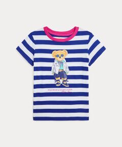 (ガールズ 4才～6才)ストライプド Polo ベア コットン ジャージー Tシャツ