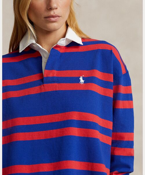 POLO RALPH LAUREN / ポロ ラルフ ローレン カットソー | ストライプド クロップド ジャージー ラグビー シャツ | 詳細4