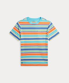 (ボーイズ 8才～20才)ストライプド コットン ジャージー ポケット Tシャツ