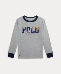 (ボーイズ 2才～7才)コーデュロイロゴ コットン ロングスリーブ Tシャツ