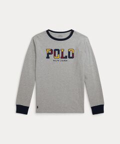 (ボーイズ 8才～20才)コーデュロイロゴ コットン ロングスリーブ Tシャツ