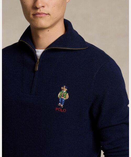 POLO RALPH LAUREN / ポロ ラルフ ローレン ニット・セーター | Polo ベア ウール クォータージップ セーター | 詳細4