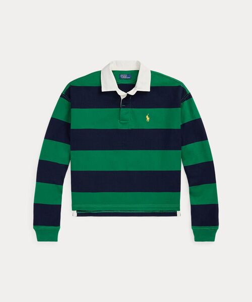 POLO RALPH LAUREN / ポロ ラルフ ローレン シャツ・ブラウス | ストライプド クロップド ジャージー ラグビー シャツ | 詳細1