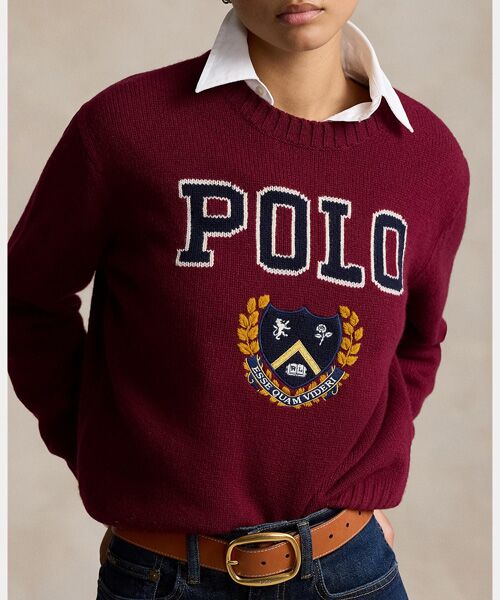 POLO RALPH LAUREN / ポロ ラルフ ローレン ニット・セーター | ロゴ クレスト ウール クルーネック セーター | 詳細4