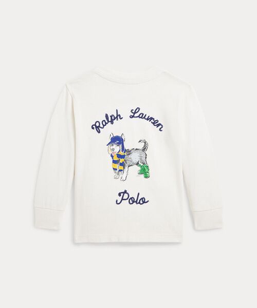 POLO RALPH LAUREN / ポロ ラルフ ローレン Tシャツ | (ベビー)ドッグプリント コットン ロングスリーブ Tシャツ | 詳細1