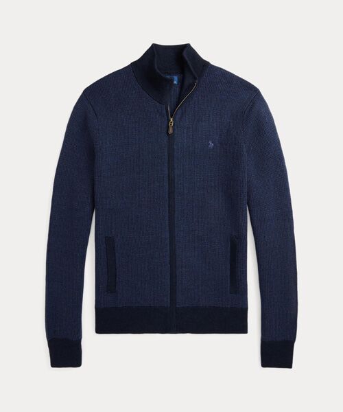 POLO RALPH LAUREN / ポロ ラルフ ローレン ニット・セーター | テクスチャード ウォッシャブル ウール フルジップ セーター | 詳細1