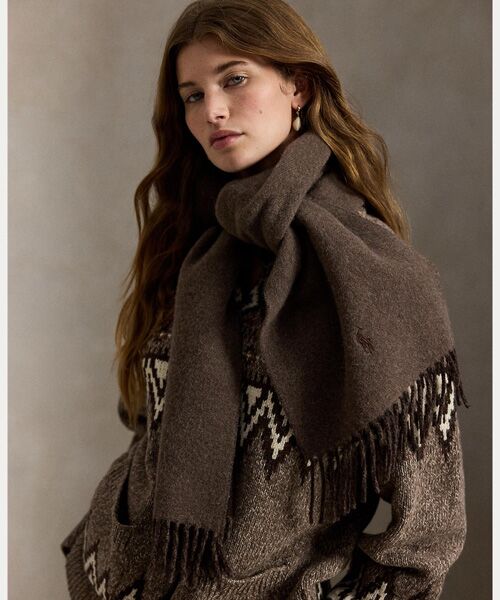 POLO RALPH LAUREN / ポロ ラルフ ローレン マフラー・ショール・スヌード・ストール | フリンジトリム ウール マフラー | 詳細2