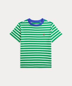 (ボーイズ 2才～7才)ストライプド コットン ジャージー リンガー Tシャツ