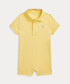 【新品】【女の子】ラルフローレン　ロンパース　ショートオール　デニム風　75 ニット オックスフォード ファン ショートオール（ロンパース