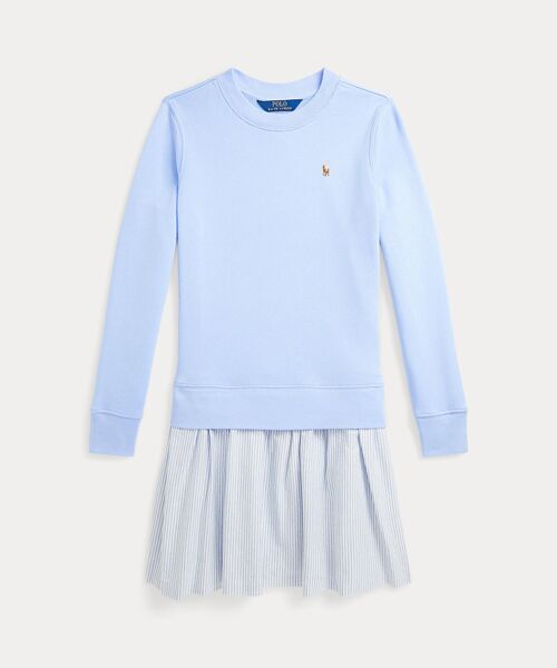 POLO RALPH LAUREN/ポロ ラルフ ローレン (ガールズ 7才~16才)ストライプドスカート テリー ドレス 400ブルー XL POLO RALPH LAUREN/ポロ ラルフ ローレン (ガールズ 7才~16才)ストライプドスカート テリー ドレス 400ブルー XL