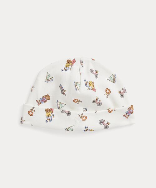 POLO RALPH LAUREN/ポロ ラルフ ローレン (ベビー)Polo ベア コットン インターロック ビーニー 100ホワイト ONE POLO RALPH LAUREN/ポロ ラルフ ローレン (ベビー)Polo ベア コットン インターロック ビーニー 100ホワイト ONE
