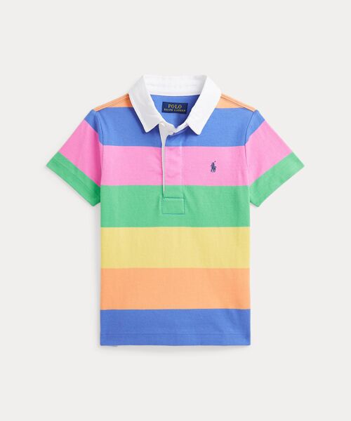 POLO RALPH LAUREN/ポロ ラルフ ローレン (ボーイズ 2才~7才)ストライプド コットン ショートスリーブ ラグビー シャツ 999マルチカラー 4 POLO RALPH LAUREN/ポロ ラルフ ローレン (ボーイズ 2才~7才)ストライプド コットン ショートスリーブ ラグビー シャツ 999マルチカラー 4