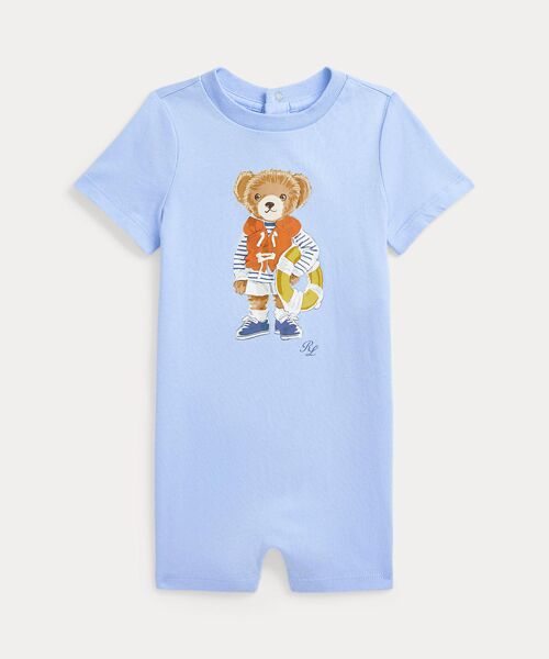 POLO RALPH LAUREN/ポロ ラルフ ローレン (ベビー)Polo ベア コットン ジャージー ショートオール 400ブルー 6M POLO RALPH LAUREN/ポロ ラルフ ローレン (ベビー)Polo ベア コットン ジャージー ショートオール 400ブルー 6M