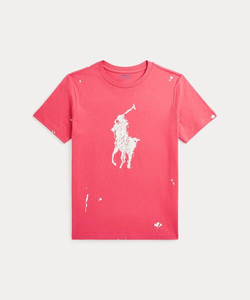 POLO RALPH LAUREN/ポロ ラルフ ローレン (ボーイズ 8才~20才)Big Pony ペイントスプラッタープリント コットン Tシャツ 600レッド L POLO RALPH LAUREN/ポロ ラルフ ローレン (ボーイズ 8才~20才)Big Pony ペイントスプラッタープリント コットン Tシャツ 600レッド L