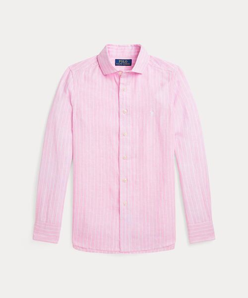 POLO RALPH LAUREN/ポロ ラルフ ローレン (ボーイズ 8才~20才)ストライプド リネン シャツ 650ピンク M POLO RALPH LAUREN/ポロ ラルフ ローレン (ボーイズ 8才~20才)ストライプド リネン シャツ 650ピンク M