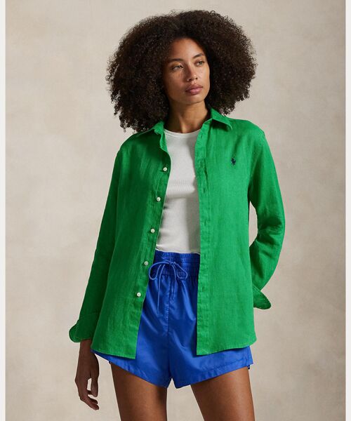 POLO RALPH LAUREN/ポロ ラルフ ローレン クラシック フィット リネン シャツ 300グリーン XS POLO RALPH LAUREN/ポロ ラルフ ローレン クラシック フィット リネン シャツ 300グリーン XS