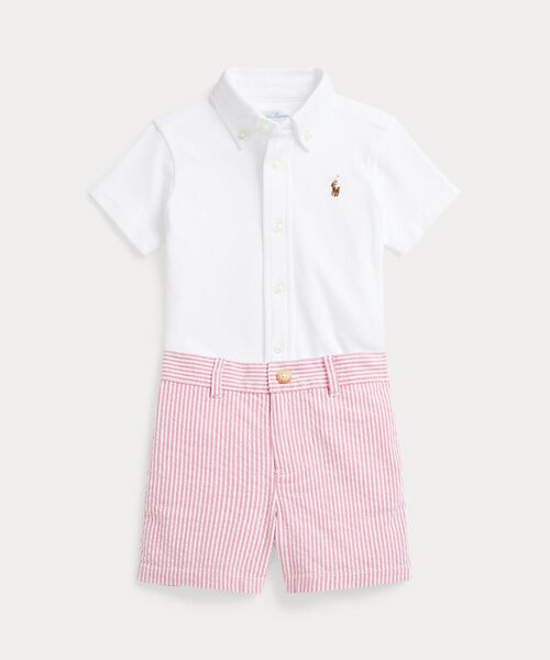 POLO RALPH LAUREN/ポロ ラルフ ローレン (ベビー)オックスフォード メッシュ シャツ&シアサッカー ショートパンツ セット 100ホワイト 24M POLO RALPH LAUREN/ポロ ラルフ ローレン (ベビー)オックスフォード メッシュ シャツ&シアサッカー ショートパンツ セット 100ホワイト 24M