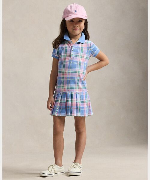 POLO RALPH LAUREN/ポロ ラルフ ローレン (ガールズ 2才~6才)チェック コットン メッシュ ポロ ドレス 300グリーン 4 POLO RALPH LAUREN/ポロ ラルフ ローレン (ガールズ 2才~6才)チェック コットン メッシュ ポロ ドレス 300グリーン 4
