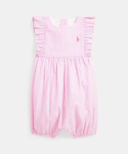 POLO RALPH LAUREN/ポロ ラルフ ローレン (ベビー)ストライプド シアサッカー バブル ショートオール 999マルチカラー 9M POLO RALPH LAUREN/ポロ ラルフ ローレン (ベビー)ストライプド シアサッカー バブル ショートオール 999マルチカラー 9M