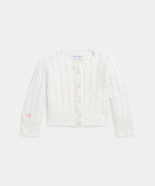 POLO RALPH LAUREN/ポロ ラルフ ローレン (ベビー)ポインテールニット コットン カーディガン 100ホワイト 12M POLO RALPH LAUREN/ポロ ラルフ ローレン (ベビー)ポインテールニット コットン カーディガン 100ホワイト 12M