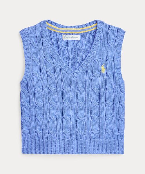 POLO RALPH LAUREN/ポロ ラルフ ローレン (ベビー)ケーブルニット コットン セーター ベスト 400ブルー 18M POLO RALPH LAUREN/ポロ ラルフ ローレン (ベビー)ケーブルニット コットン セーター ベスト 400ブルー 18M