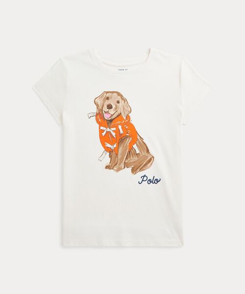 POLO RALPH LAUREN/ポロ ラルフ ローレン (ガールズ 7才~16才)ドッグプリント コットン ジャージー Tシャツ 100ホワイト S POLO RALPH LAUREN/ポロ ラルフ ローレン (ガールズ 7才~16才)ドッグプリント コットン ジャージー Tシャツ 100ホワイト S