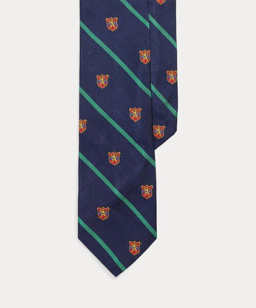 POLO RALPH LAUREN/ポロ ラルフ ローレン ストライプド シルク レップ クラブ ネクタイ 410ネイビー ONE POLO RALPH LAUREN/ポロ ラルフ ローレン ストライプド シルク レップ クラブ ネクタイ 410ネイビー ONE