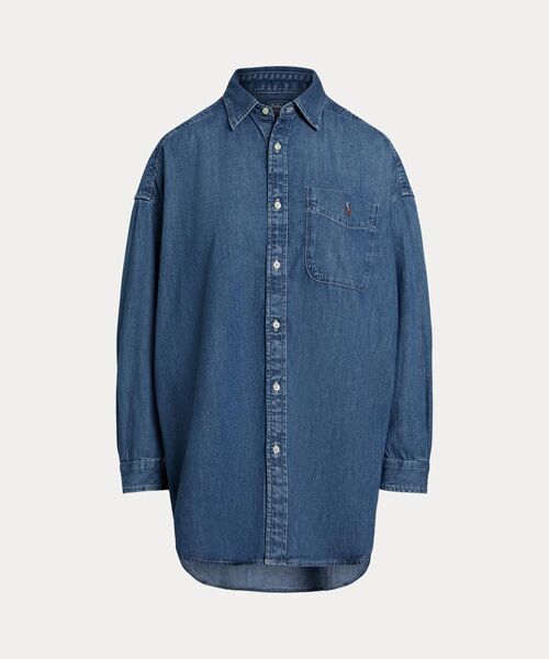 POLO RALPH LAUREN/ポロ ラルフ ローレン オーバーサイズ デニム シャツ 400ブルー M POLO RALPH LAUREN/ポロ ラルフ ローレン オーバーサイズ デニム シャツ 400ブルー M