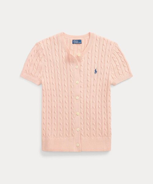 POLO RALPH LAUREN / ポロ ラルフ ローレン カーディガン・ボレロ | ケーブルニット コットン ショートスリーブ カーディガン | 詳細1