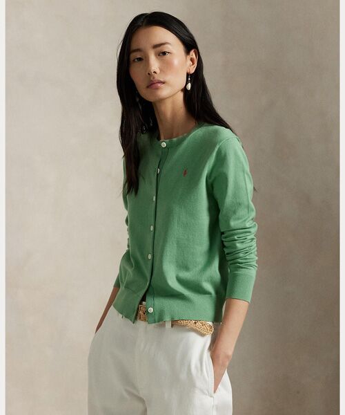 POLO RALPH LAUREN/ポロ ラルフ ローレン コットンブレンド カーディガン 310グリーン M POLO RALPH LAUREN/ポロ ラルフ ローレン コットンブレンド カーディガン 310グリーン M