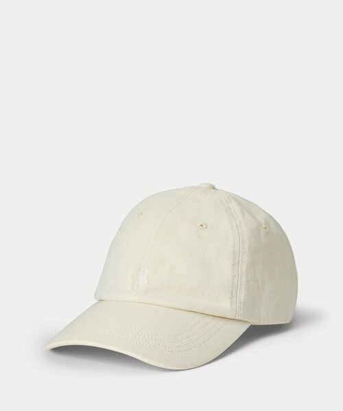 POLO RALPH LAUREN/ポロ ラルフ ローレン ミネラルダイド ツイル ボール キャップ 101ナチュラル ONE POLO RALPH LAUREN/ポロ ラルフ ローレン ミネラルダイド ツイル ボール キャップ 101ナチュラル ONE
