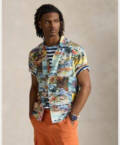 新品 ポロラルフローレン XL 麻100% ストライプ　レギュラーカラーシャツ POLO RALPH LAUREN ポロ ラルフ ローレン クラシック フィット