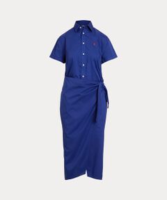 【激安通販 オンラインショップ】 ベルテッド （ロング シャツドレス オックスフォード コットン ワンピース