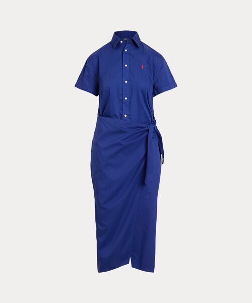 Lauren R Lauren*プリンセスシームが美しい*シャツワンピース セール】 ベルテッド シルクブレンド シャツドレス （ロング