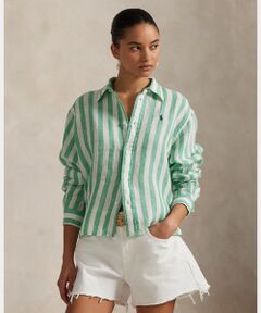 RALPH LAUREN｜ストライプパッチワーク フリンジ コットン