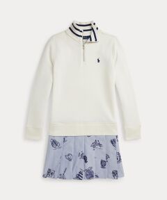 POLO RALPH LAUREN / ポロ ラルフ ローレン ミニ丈・ひざ丈ワンピース | (ガールズ 7才～16才)プリントスカート テリー クォータージップ ドレス