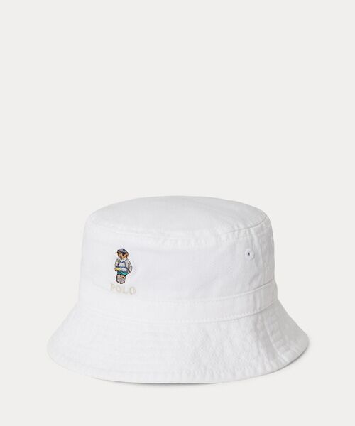 POLO RALPH LAUREN/ポロ ラルフ ローレン (ベビー)Polo ベア コットン ツイル バケット ハット 100ホワイト 12/24 POLO RALPH LAUREN/ポロ ラルフ ローレン (ベビー)Polo ベア コットン ツイル バケット ハット 100ホワイト 12/24