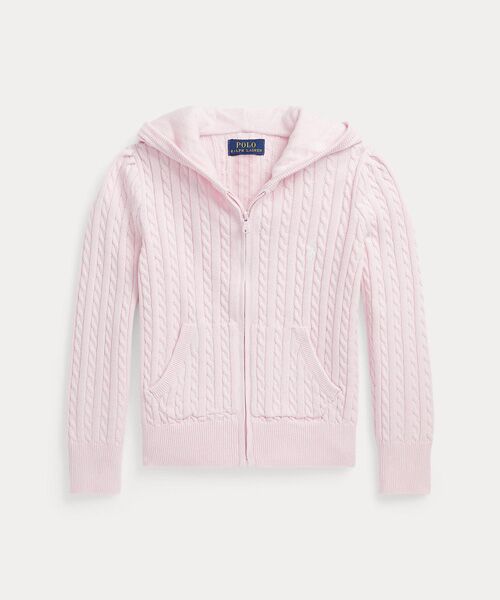 POLO RALPH LAUREN/ポロ ラルフ ローレン (ガールズ 2才~6才)ミニケーブル コットン フルジップ フーディ 650ピンク 5 POLO RALPH LAUREN/ポロ ラルフ ローレン (ガールズ 2才~6才)ミニケーブル コットン フルジップ フーディ 650ピンク 5