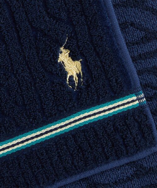 POLO RALPH LAUREN / ポロ ラルフ ローレン ハンカチ | ストライプドトリム ケーブル テリー ハンド タオル | 詳細2