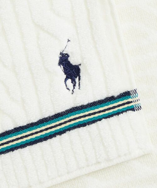 POLO RALPH LAUREN / ポロ ラルフ ローレン ハンカチ | ストライプドトリム ケーブル テリー ハンド タオル | 詳細2