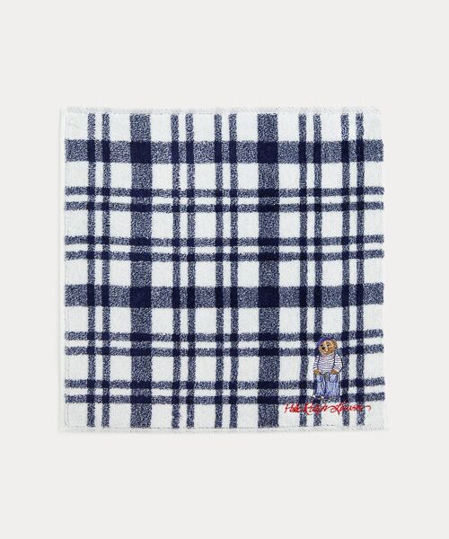 ポロ ラルフローレン バスタオル チェック柄 水色 POLO RALPH LAUREN - ラルフローレン ガーゼタオルハンカチ 2セット