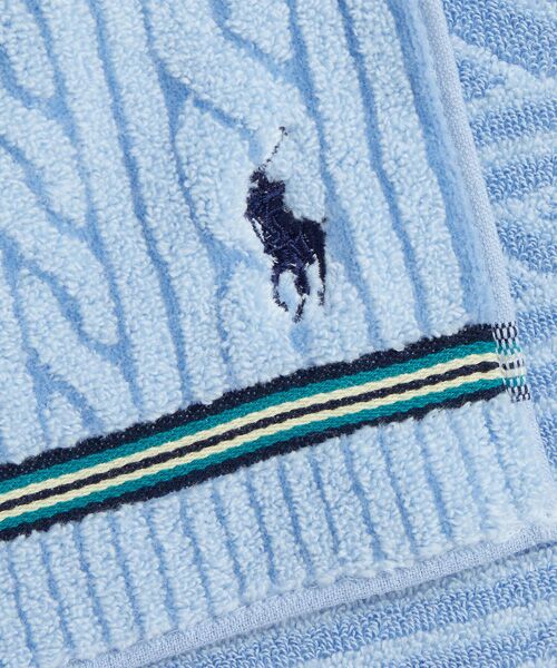 POLO RALPH LAUREN / ポロ ラルフ ローレン ハンカチ | ストライプドトリム ケーブル テリー ハンド タオル | 詳細2