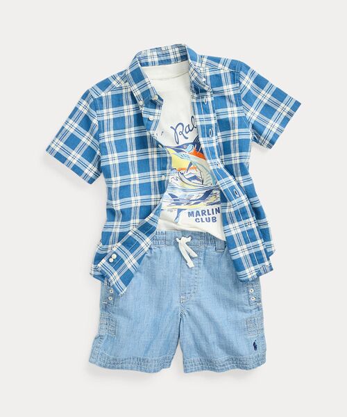 POLO RALPH LAUREN / ポロ ラルフ ローレン ショート・ハーフ・半端丈パンツ | (ボーイズ 2才~7才)インディゴ シャンブレー ドローストリング ショートパンツ | 詳細2